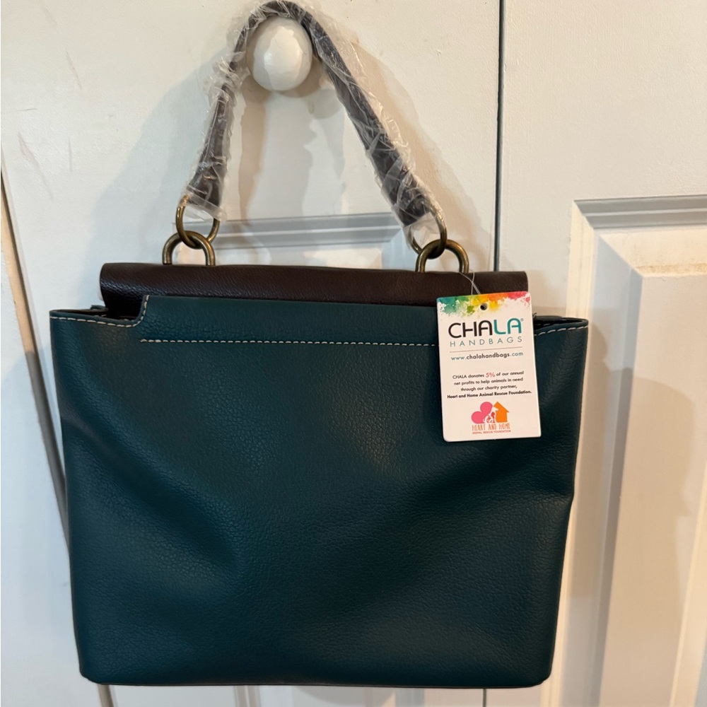 Chala Dark Teal Tote with Corgi Accent - Picture 2 of 2